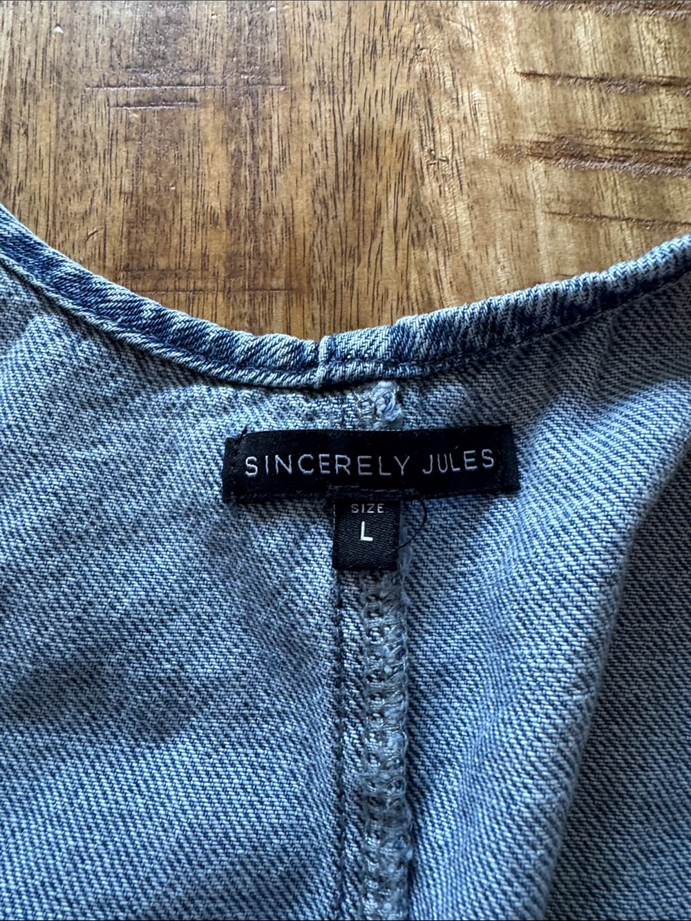 Sincerely Jules Denim lyocell blend Button-Front womens blue Jeans Overalls NEW - Picture 5 of 8